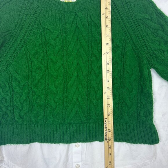 Maeve Green Cable Knit Sweater - Picture 10 of 11